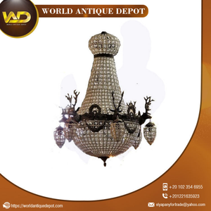 Lustre en cristal élégant, style antique, demi-corbeille, suspension, grande lampe en verre pour la décoration de chambre et de salon - Product Image 5