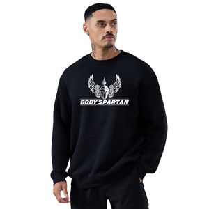 Sudadera Negra de Cuello Redondo para Hombre, Informal, de Forro Polar, Manga Larga, Deportiva, para Gimnasio, Ropa de Calle, Moda de Invierno - Product Image 3