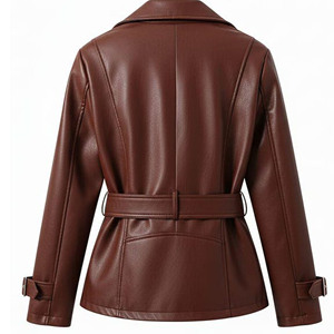 Chaqueta de cuero genuino para mujer, chaqueta de cuero para mujer, tejido de lona, color y logotipo personalizados, chaquetas de invierno para adultos de alta calidad - Product Image 5
