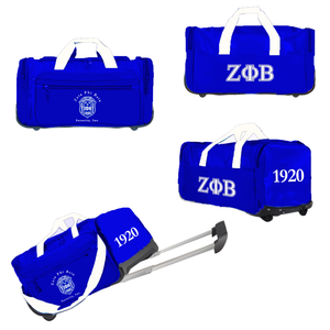 Zeta Phi Beta Luxury Sport Trolley Duffel Bag Sac de voyage à roulettes de grande capacité avec doublure en polyester résistant à l'eau - Product Image 1