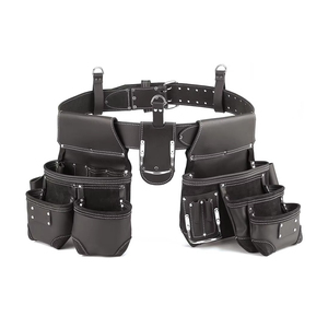 Meilleure vente, service OEM personnalisé, dernier design, ceinture à outils en cuir réutilisable, logo personnalisé, sac à outils en cuir véritable - Product Image 1