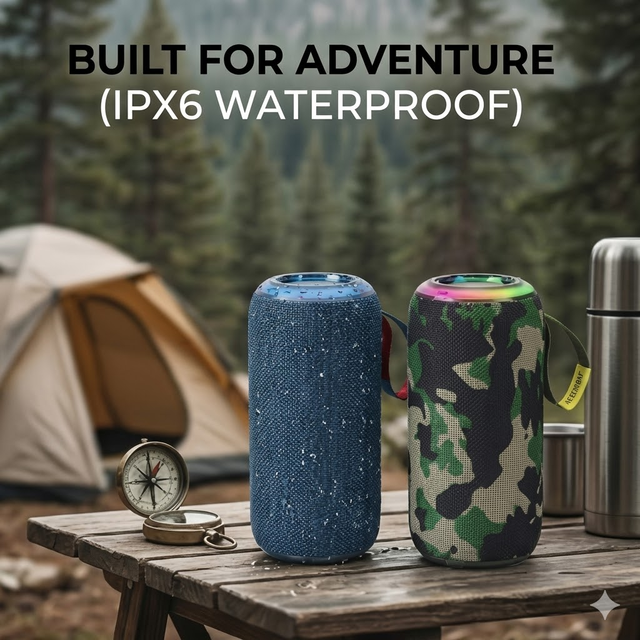 PR015 Portable Speaker Outdoor Waterproof Wireless Soundbox Heavy Bass Audio System Subwoofer Sport Camping
