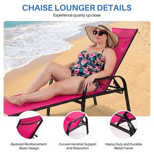 Sedia a sdraio impilabile in acciaio Park, moderna per esterni, con cuscino impermeabile, ideale per ville, hotel, spiagge, giardini e palestre - Product Image 5
