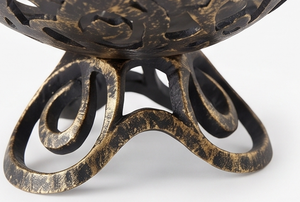 Cuenco Decorativo de Metal Hecho a Mano de Primera Calidad, Diseño Tallado Vintage, Base para Decoración del Hogar, Elegante Centro de Mesa - Product Image 4