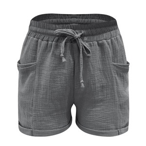 Nouvelle Collection – Short Décontracté Femme Taille Haute Élastique avec Cordon de Serrage, Coupe Droite Ample, Idéal Plage et Vacances, Séchage Rapide, avec Poches - Product Image 3