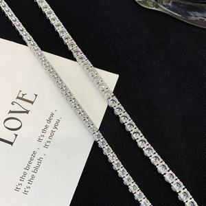 Pulsera de Diamantes Cultivados en Laboratorio, Corte Brillante, 4 Puntas, Chapado en Oro de 14k, Certificado IGI, Estilo Hip Hop, Cadena de Eslabones, para Mujer, Boda - Product Image 3