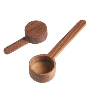 Acacia Wood Kitchen Measuring Spoon <b>Set</b> 2 Pcs Scoop Spice Measure Tools for Tea Coffee Sugar <b>pot</b> - Product Image 1