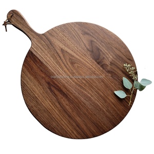 Solid Wood Black Walnut Steak Dinner <b>Plate</b> Round Chopping Board Household Solid Wood Chopping Board <b>Hot</b> Selling Charcuterie - Product Image 5