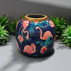 Vase à fleurs en métal au design moderne, finition émaillée, pour le salon, décoration de table, fait à la main, personnalisé - Product Image 6