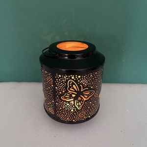 Metal Butterfly Candle Holder Hollow <b>Lantern</b> <b>Tea</b> <b>Light</b> Decorative Jar for Home Wedding Ramadan Decor - Product Image 1