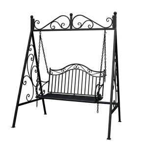 Chaise suspendue de jardin en fer forgé galvanisé à chaud, résistante à la rouille, de style victorien, pour l'extérieur - Product Image 1