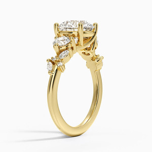 Anillo de compromiso con diamantes de imitación y diseño de vid botánica - Product Image 2