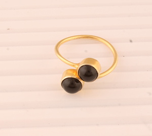 Wholesale Natural Amethyst Two Stone Bypass <b>Ring</b> 18K Gold Plated 925 <b>Sterling</b> <b>Silver</b> <b>Adjustable</b> Fine Jewelry Women Party - Product Image 4