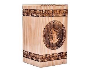 URN Urna de madera de pino para árbol de la vida humana Cremación personalizada para cenizas Hecho a mano Grande - Product Image 1