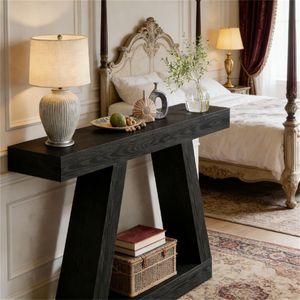 <b>Console</b> <b>Table</b> with <b>Storage</b> Space Wooden Entrance Sofa <b>Table</b> - Product Image 4