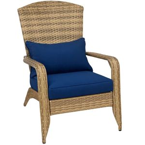 Silla de terraza y jardín azul oscuro con respaldo - Product Image 5