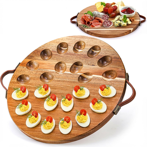 Bandeja/Plato Rectangular de Madera al por Mayor para Huevos Rellenos, Práctico Organizador de Huevos Cocidos para Mesa - Product Image 5