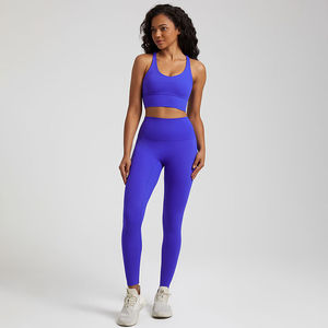 Ensembles de yoga légers pour femmes de haute qualité, extensibles, respirants, vêtements de fitness, impression de logo personnalisée, spandex/polyester uni - Product Image 2