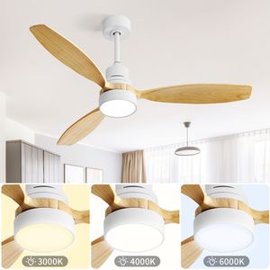 Ventilatore da soffitto LED da 52 pollici con telecomando reversibile a 6 velocità, motore DC a risparmio energetico e luce per camera da letto - Product Image 3