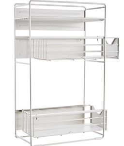 Estante Magnético Metálico de Tres Niveles para Refrigerador, Almacenamiento Lateral para el Hogar, Soporte Magnético de Pared sin Taladro para Rollo de Plástico Adherente - Product Image 1