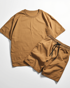 Conjunto de Camiseta Moderna con Hombros Caídos y Pantalones Cortos Deportivos para Hombre, Ropa Deportiva de Algodón Premium - Product Image 3