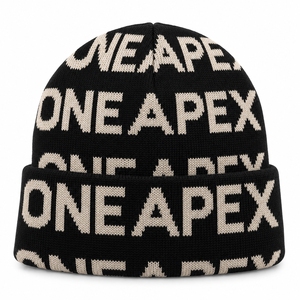 Bonnet unisexe noir et blanc avec lettres, casquette d'hiver streetwear, couvre-chef personnalisé, vente en gros, usine OEM, bonnet premium - Product Image 1