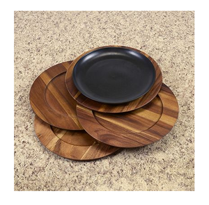 Assiettes de Présentation en Bois Écologiques de Qualité Supérieure, Couleur Naturelle, Ensembles Personnalisés Faits Main, Lavables au Lave-Vaisselle pour Mariages et Usage Domestique - Product Image 4