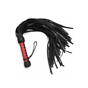 Leather Whip With Strips And <b>Red</b> Braided Handle - Product Image 1