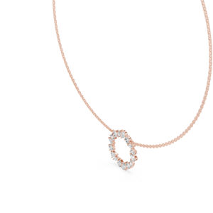 Pendentif de fiançailles en or rose 14 carats avec diamant taille marquise/poire/émeraude/ronde pour femme |   Nouveau diamant cultivé - Product Image 6