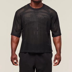 New Mesh Oversized Men T-Shirt Anti- Custom Made Black Men's Sport T-Shirt - Product Image 6