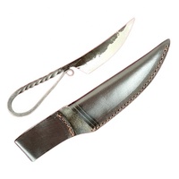 Couteau utilitaire médiéval en acier au carbone forgé à la main, couteau viking pour femme, livré avec une fourreau en cuir de vache