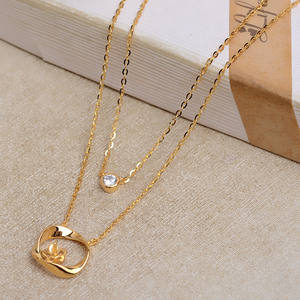 Chaîne en argent S925 à double rangée, collier DIY, 6-7 perles de diamant, support de clavicule vide, JG5365, accessoires de bijoux - Product Image 3