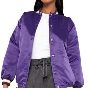 Veste en satin pour femme de haute qualité, taille et couleurs personnalisées, style tendance, vêtements décontractés, veste en satin pour femme, service OEM - Product Image 1