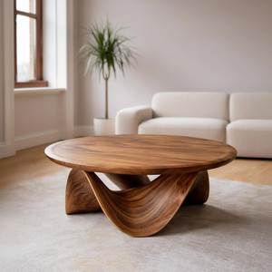 Aqdus Saleem |   Mesa de Centro de Madera Artesanal Estilo Antiguo Personalizada KAYANN, Madera Natural para Sala de Estar Moderna, Regalo de Inauguración de Casa - Product Image 3