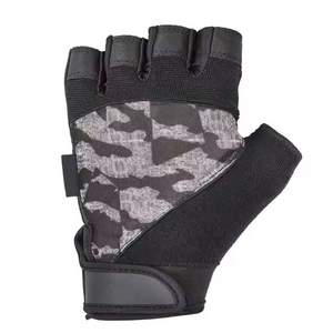 Custom Logo Half <b>Finger</b> Fitness Gloves Camouflage Print Breathable Mesh Adjustable Wrist <b>Strap</b> Unisex Gym Weight Lifting - Product Image 1
