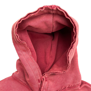Hoodies pour femmes en coton épais, délavés à l'acide, doublés polaire, coupe oversize, style vintage, personnalisables, pour l'hiver, de fabrication professionnelle - Product Image 5