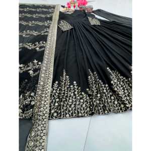 Robes de soirée de créateur-Robe de soirée avec dupatta et bas - Product Image 5