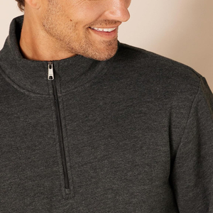 Custom <b>Men's</b> Loose Fit <b>half</b> <b>zip</b> 100% Cotton Fleece Embroidered Pullover Sweatshirt Fashionable Streetwear Solid sweatshirts - Product Image 5