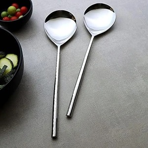 Juego de Cubiertos Metálicos Contemporáneos para Servir Ensaladas, Cuchara y Tenedor Decorativos para Buffet y Comedor de Hotel - Product Image 6