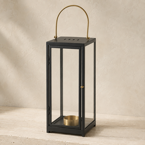 Contemporary <b>Silver</b> Metal Glass Candle <b>Lantern</b> Designed With A Clean Cylindrical Silhouette And Refined Brushed Metal Finish - Product Image 4