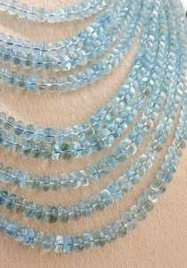 Perles d'aquamarine naturelle de qualité supérieure, forme rondelle, 4 mm-10 mm, pierres précieuses de pierre de soleil, pierres précieuses en vrac, prix de gros disponible. - Product Image 1