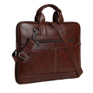 Sac à ordinateur portable décontracté en cuir véritable portable avec intérieur durable et bien organisé pour le transport au travail et le rangement pratique - Product Image 1