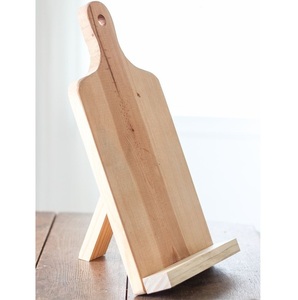 Support de livre de recettes en bois naturel minimaliste, support moderne pour livre de cuisine, présentoir de tablette, étagère de comptoir, inspiré de la cuisine naturelle - Product Image 1