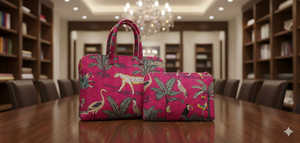 Bolso acolchado para portátil hecho a mano con estampado animal rosa |   Moderno Estampado de Árboles Ecológico, Duradero, Elegante, Impermeable para Negocios - Product Image 3