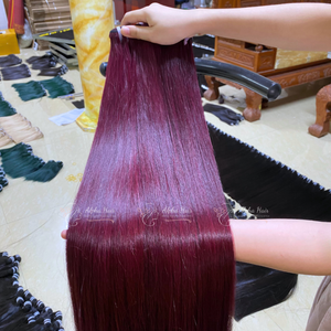 À la mode été couleur chaude Top qualité miroir os droit grand Stock disponible Extensions de cheveux vietnamiens crus perruque frontale - Product Image 2