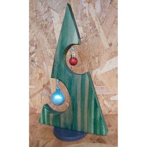 Arbre de Noël élégant en MDF et en bois, accent de table festif pour les décorations de vacances - Product Image 4