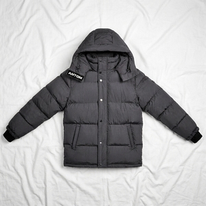 Blouson matelassé noir rembourré pour homme avec capuche, imperméable, chaud, à fermeture éclair, grandes poches, style décontracté, broderie - Product Image 6