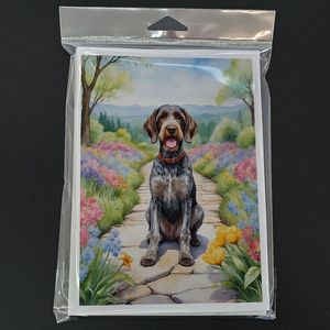 Whimsical German Wirehaired Pointer Spring Path Pack 8 A7 Tamaño 5x7 Tarjetas de felicitación en blanco con sobres - Product Image 3