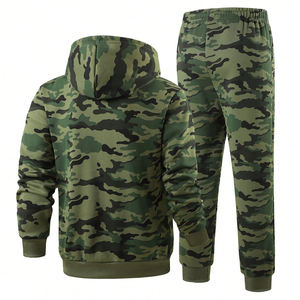 Ensemble de survêtement unisexe camouflage à capuche, longueur intégrale, avec cordon de serrage, respirant, décontracté pour adultes, saison automne - Product Image 5