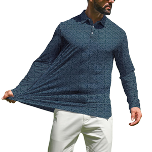 Camiseta polo casual para hombre, corte ajustado, transpirable, con contraste de color sólido, impresión personalizada, OEM, marca privada - Product Image 3